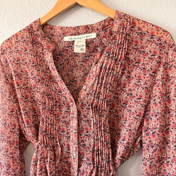 American Rag Women's Floral Print Long Sleeve Kimono Blouse Top Size XL X-Large - Picture 2 of 6